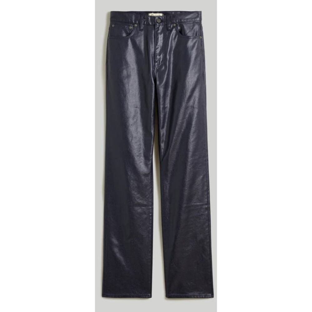 Madewell Coated 90s Straight Midnight Blue Foil Trendy Jeans US Women's 25 New